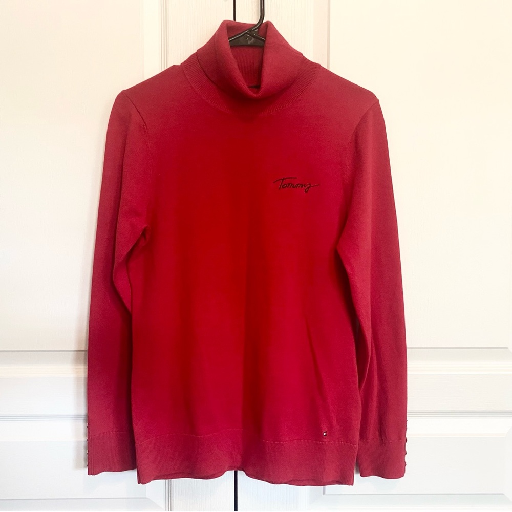NEW Tommy Hilfiger Turtleneck Long Sleeve Sweater Gold Buttons - Women’s L - NWT